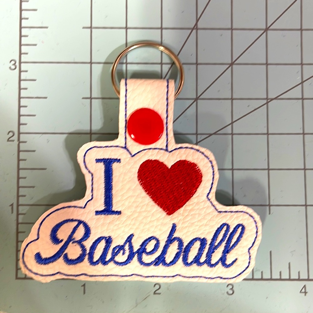 I love baseball key chain key fob
